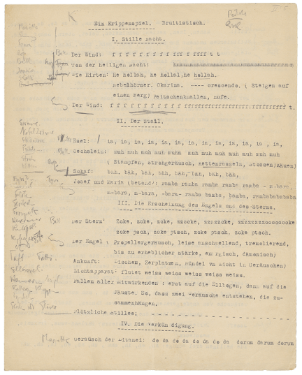 Hugo Ball, Ein Krippenspiel. Bruitistisch, 1916